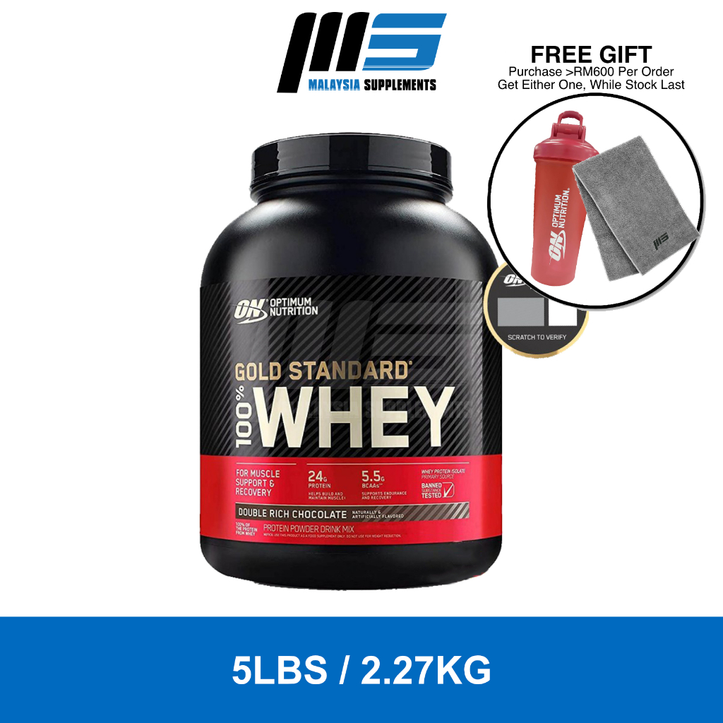 Optimum Nutrition Gold Standard Whey 5lbs - 100% Whey Protein Powder, Lean Muscle Building Recovery