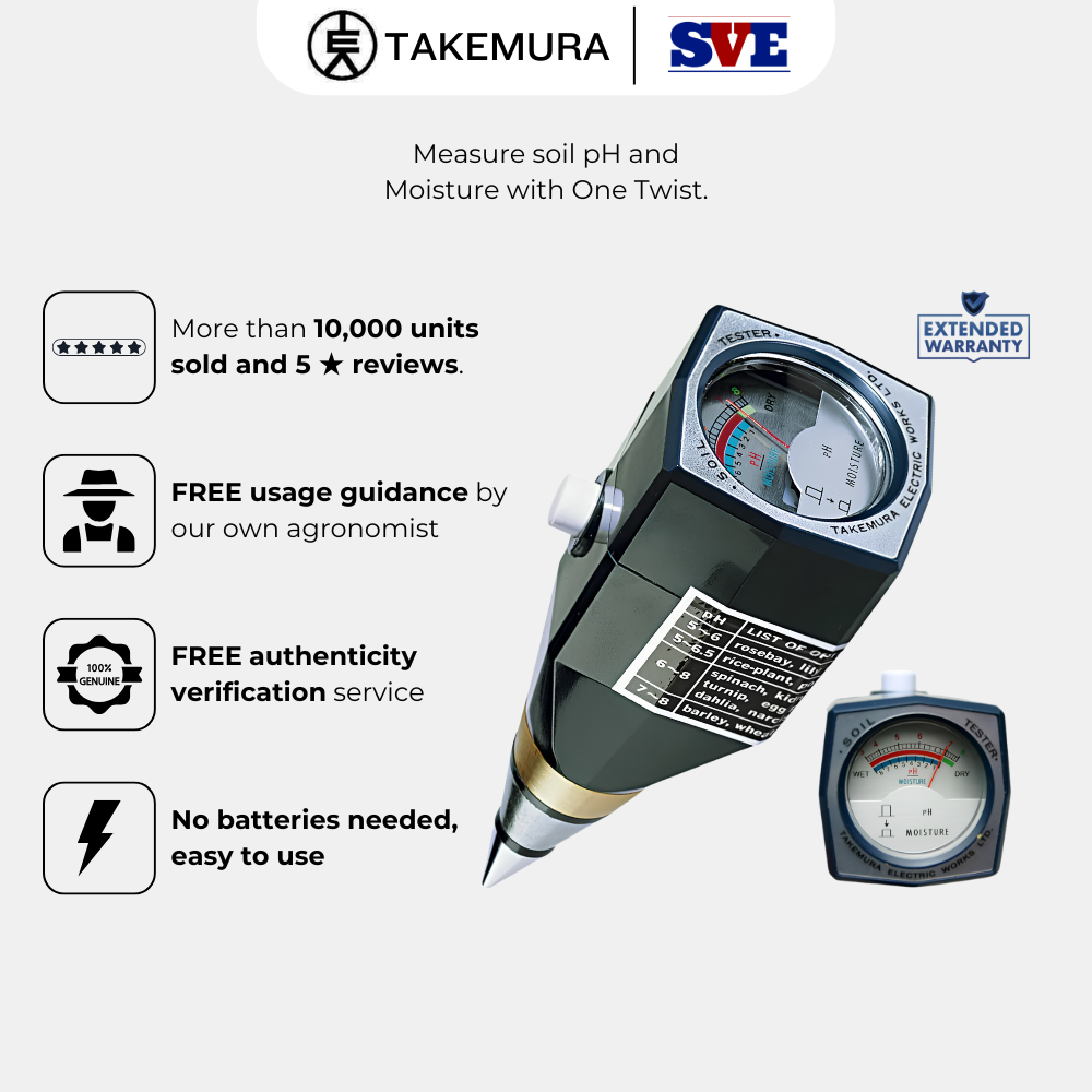 Takemura DM15 Soil PH & Moisture Meter popular among durian planter/grower/agriculture/plant tree