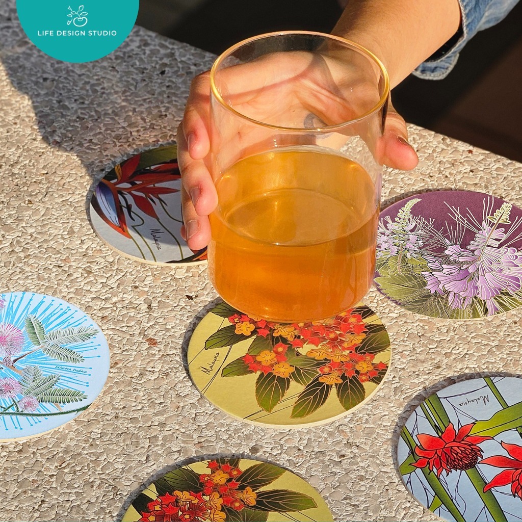 (Single Piece) Batik & Songket Coasters | Malaysian Souvenir, Corporate Gift, Wedding Favourite
