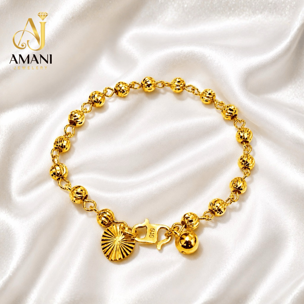 Gelang Tangan Ball Emas Korea Cop 916 MURAH RM10 Dewasa & Budak Bracelet For Women Amani Jewellery