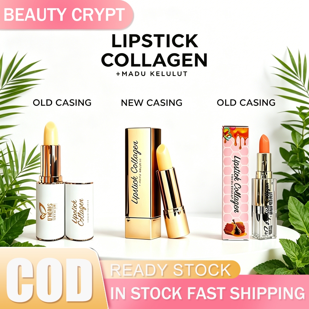 Fast Shipping DHERBS Lipstick New pack / Old Pack Collagen + Madu Kelulut