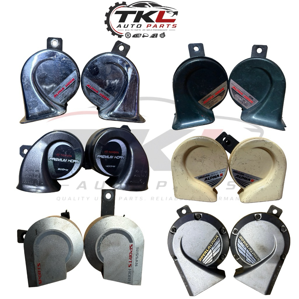 KERETA CAR HORN TOYOTA MITSUBA ALPHA HORN 12V 480HZ-400HZ SET 1PAIR USED ORI JDM