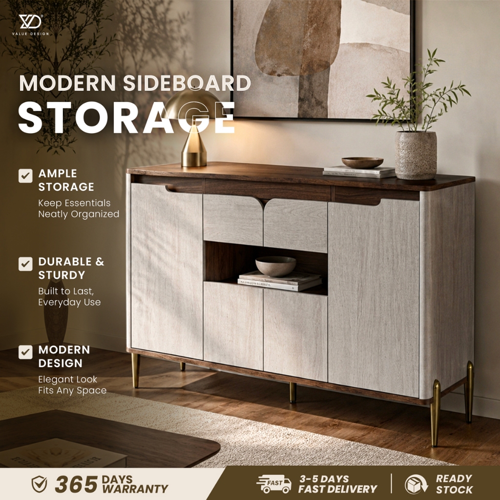 Aesthetic Dining Makeover | Rhea Modern Buffet Cabinet | 2026 Minimalist Sideboard for Luxury Living