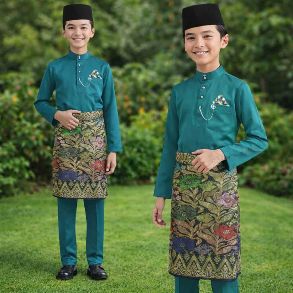 NEW MALAY BAJU BODAK LELAKI KAIN COMO CREPE Lelaki Terkini Kualiti Terbaik Bahan Clothing ANAK