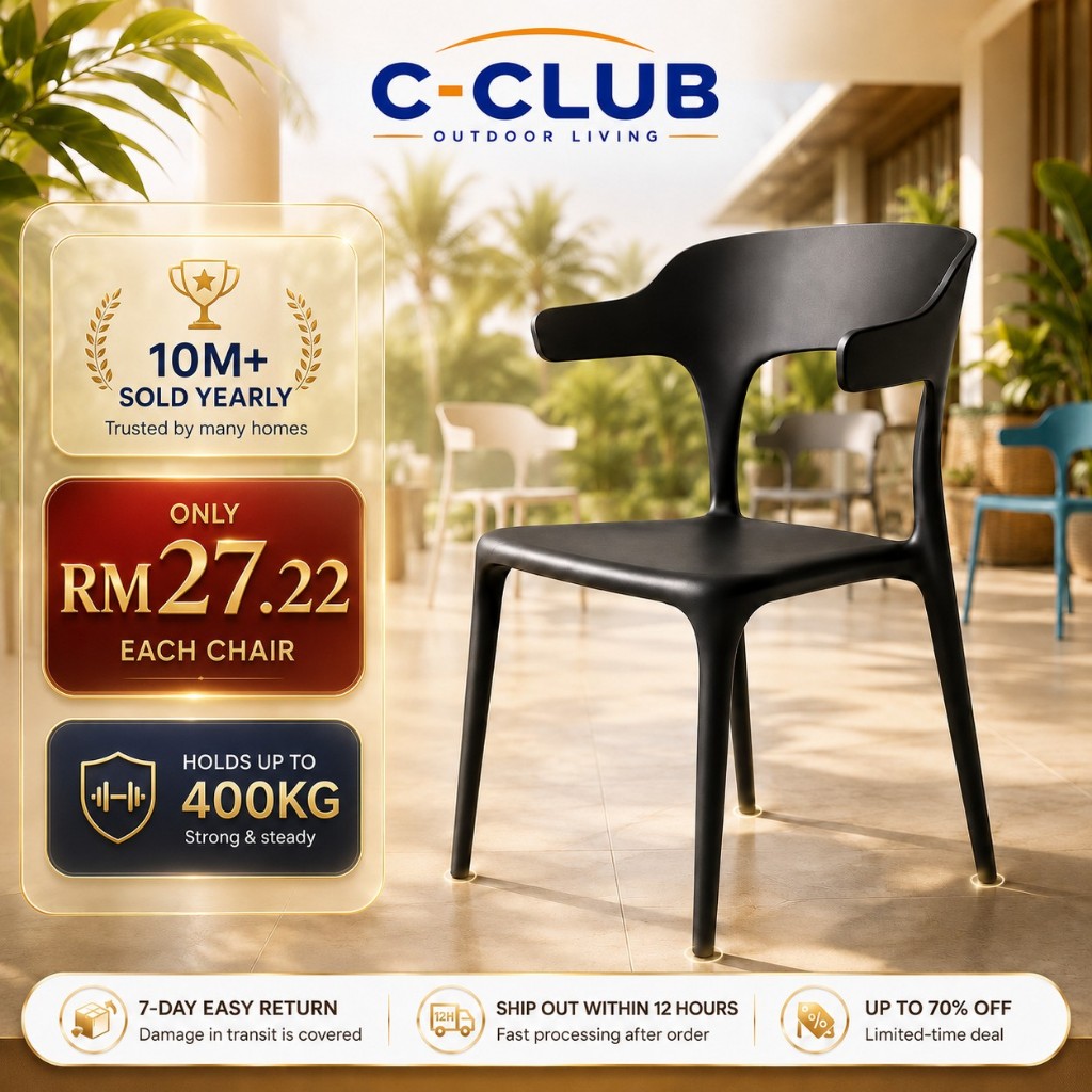 ⚡Bearing 200kg⚡Kerusi makan plastik Plastic Dining Chair Suitable for outdoor/dining/bedroom塑料椅