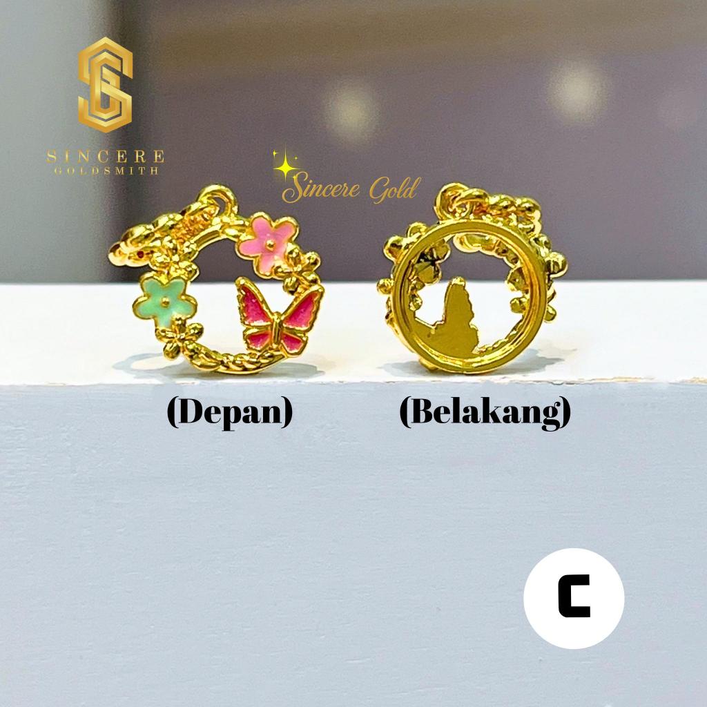 Sincere Store 3L Emas 916 Loket Butterfly Garden | 916 Gold Bead | Original Emas 916