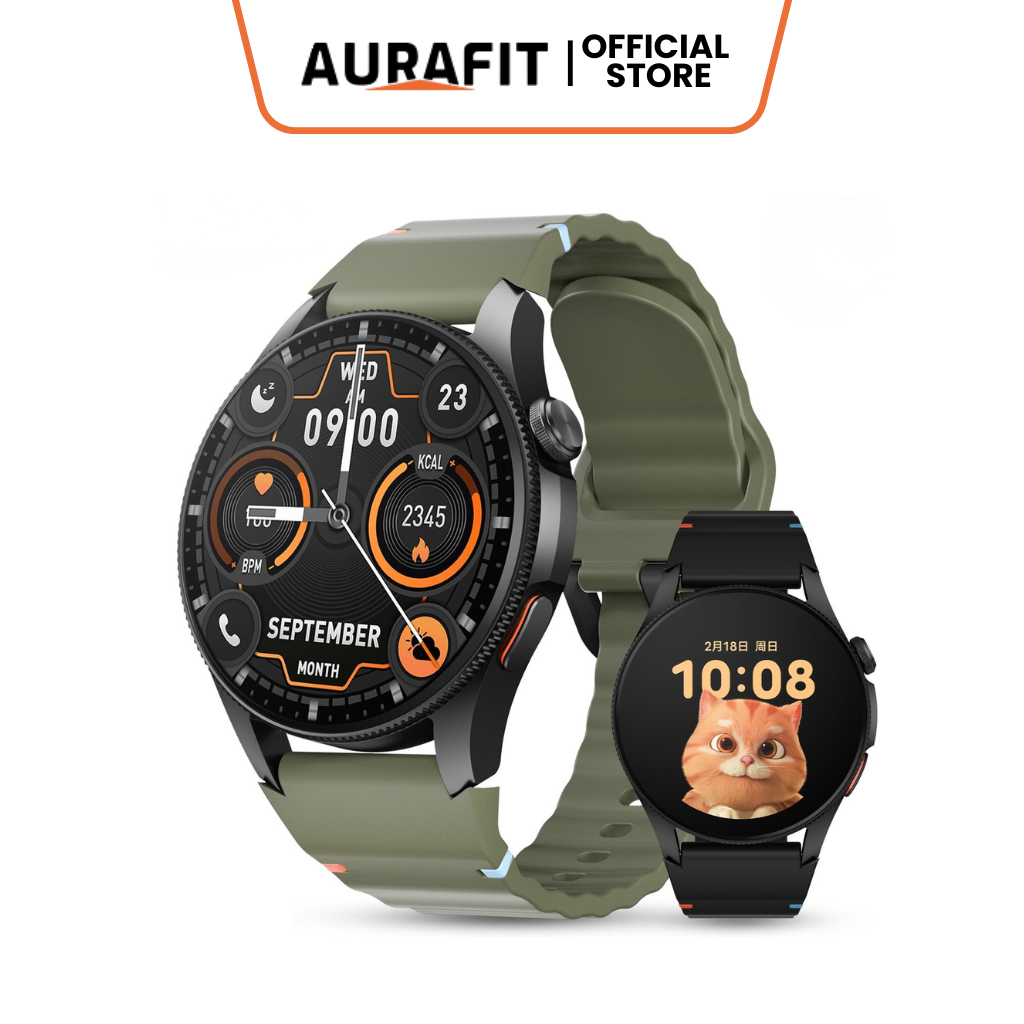 Aurafit Trek 2 Smartwatch Build-in ChatGPT GPS Fitness Watch 3ATM Water Resistant