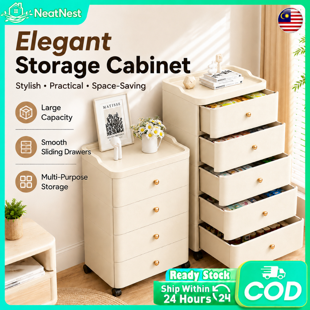 Drawer Storage Cabinet Moveable Night Stand L35/42/52cm Plastic Durabox Cabinet Drawer With Pulley Bedroom Bedside 床頭櫃