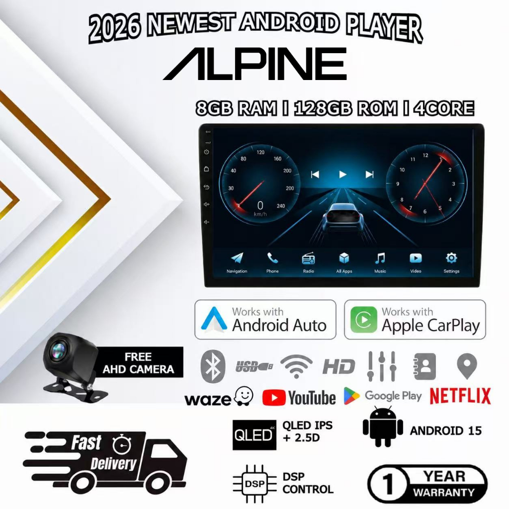 [8 +128 ] ALPINESTYLE Android Player 9"10" inch Car Multimedia MP5 Player WIFI with CoolingFan