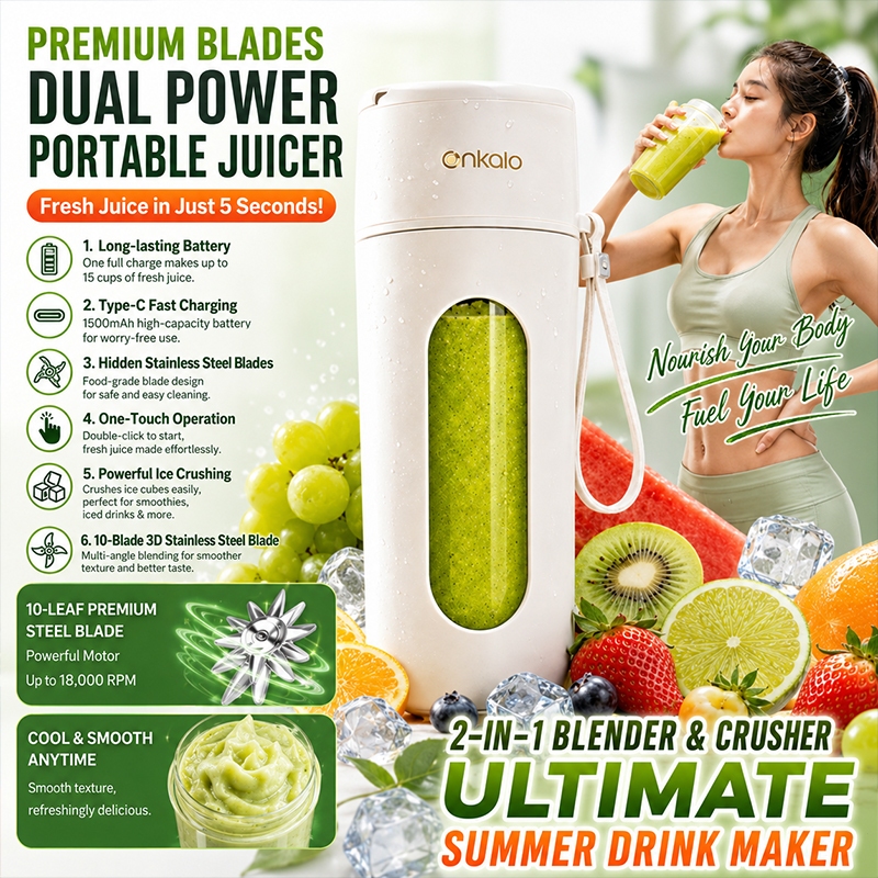 Onkalo Juicer Bekalan Langsung Kilang Isi Rumah Kecil Pengecasan USB Wayarles Mudah Alih Automatik Sepenuhnya Mesin Jus