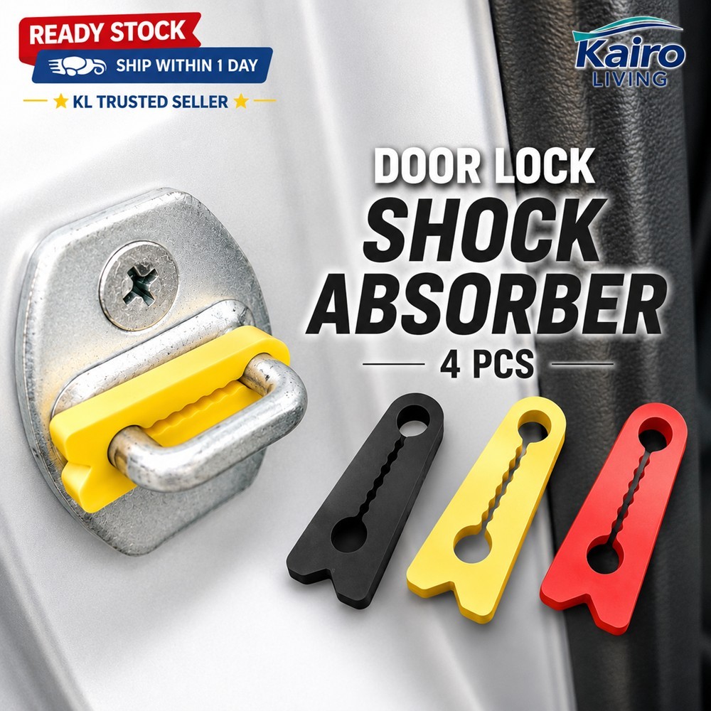 Car Door Shock Absorber Silicone Rubber Pad Shock Absorbing Door Lock Protector Cover | Pelindung Kunci Pintu Kereta