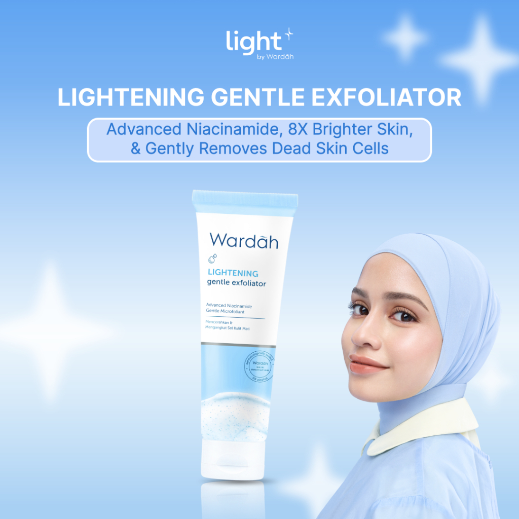 Wardah Lightening Gentle Exfoliator 50ml - Brightening,Pore Cleansing, Remove Dead Skin Cells