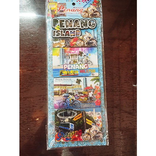 4PCS SET Penang Street Art Penang Collection Souvenir Fridge Magnet