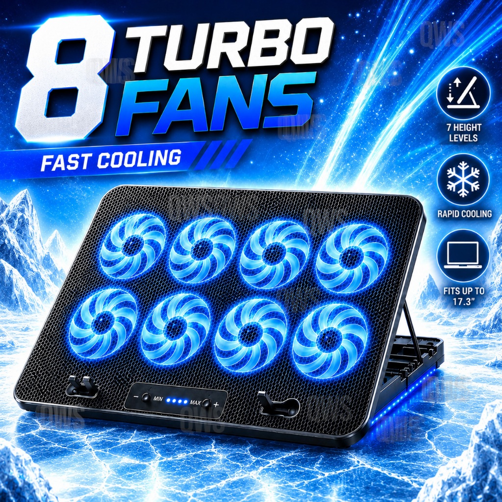 Laptop Cooling Pad Laptop Fan with Dual USB & LED Laptop Cooler Laptop Fan Kipas Laptop Laptop Cooling