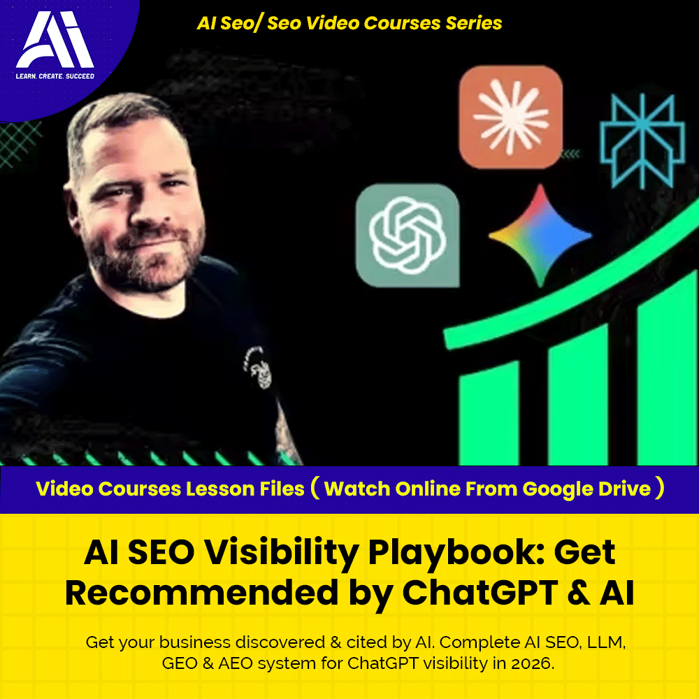 Ai Seo/ Seo Video Course - AI SEO Visibility Playbook Get Recommended by ChatGPT & AI | Learn Seo | Seo Video Lesson