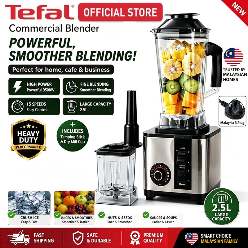 Tefal 2.5L Heavy Duty Blender High Quality Electric High Speed Ice Crusher Mesin Pengisar Ais 破壁机 Blender Serbaguna