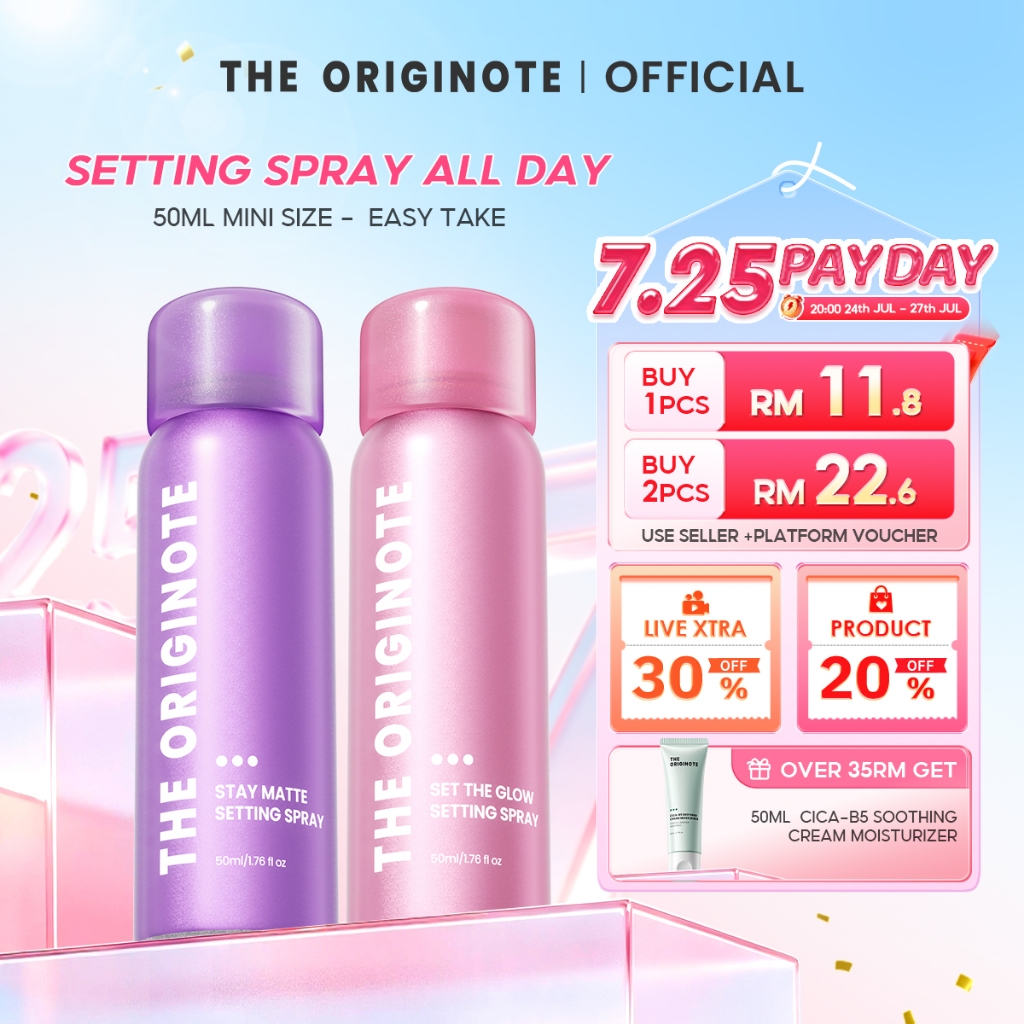 The Originote Stay Put Matte&Glow Setting Spray Longlasting Oil Control Continuous Makeup Finish Fix Spray Fine Mist50ml