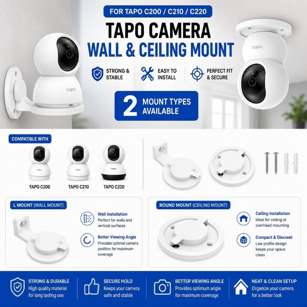 TP-Link Tapo C200 C210 & C220 IP Cam Wall Mount Bracket Holder