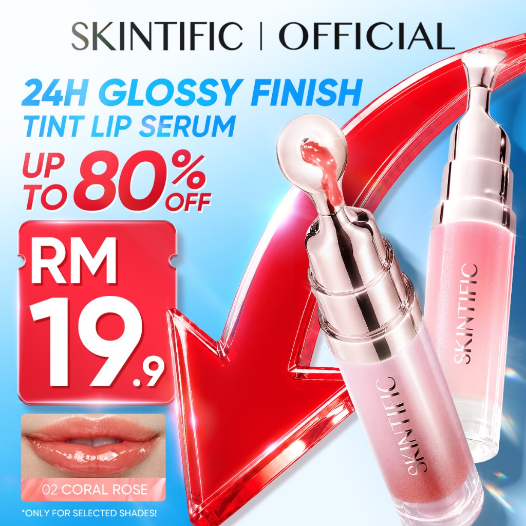 SKINTIFIC Vitamin C Brightening & Color & Hydrate Lip Gloss Lightweight Pink Lip Serum Tinted Lip Balm Lipstick Makeup