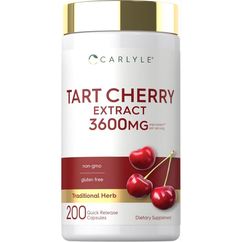 Tart Cherry Extract 3600mg 200 Capsules Gout Attack Uric Acid Joint Pain USA Better Sleep antioxidant inflammatory