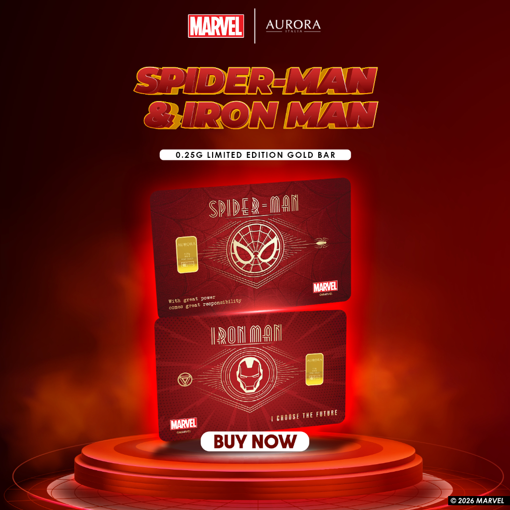 MARVEL x AURORA ITALIA (0.25g) 999.9 Spiderman & Ironman Emblem Limited Edition&hellip;