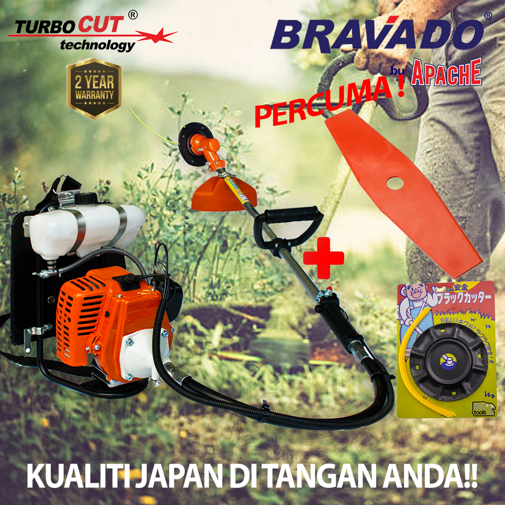 [100% JAPAN] BRAVADO BG328 Mesin Potong Rumput 2 Stroke Brush Cutter Gasoline Grass Lawn Mower Heavy Duty Rumah Kebun