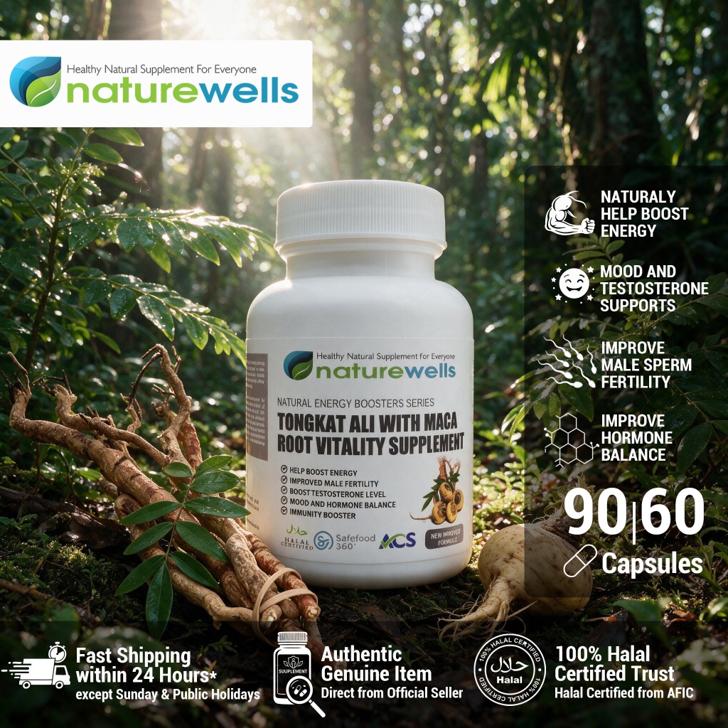 [NEW FORMULATED] Naturewells Tongkat Ali with Maca Root Supplement Energy Recovery VegeCap Exp: 2028