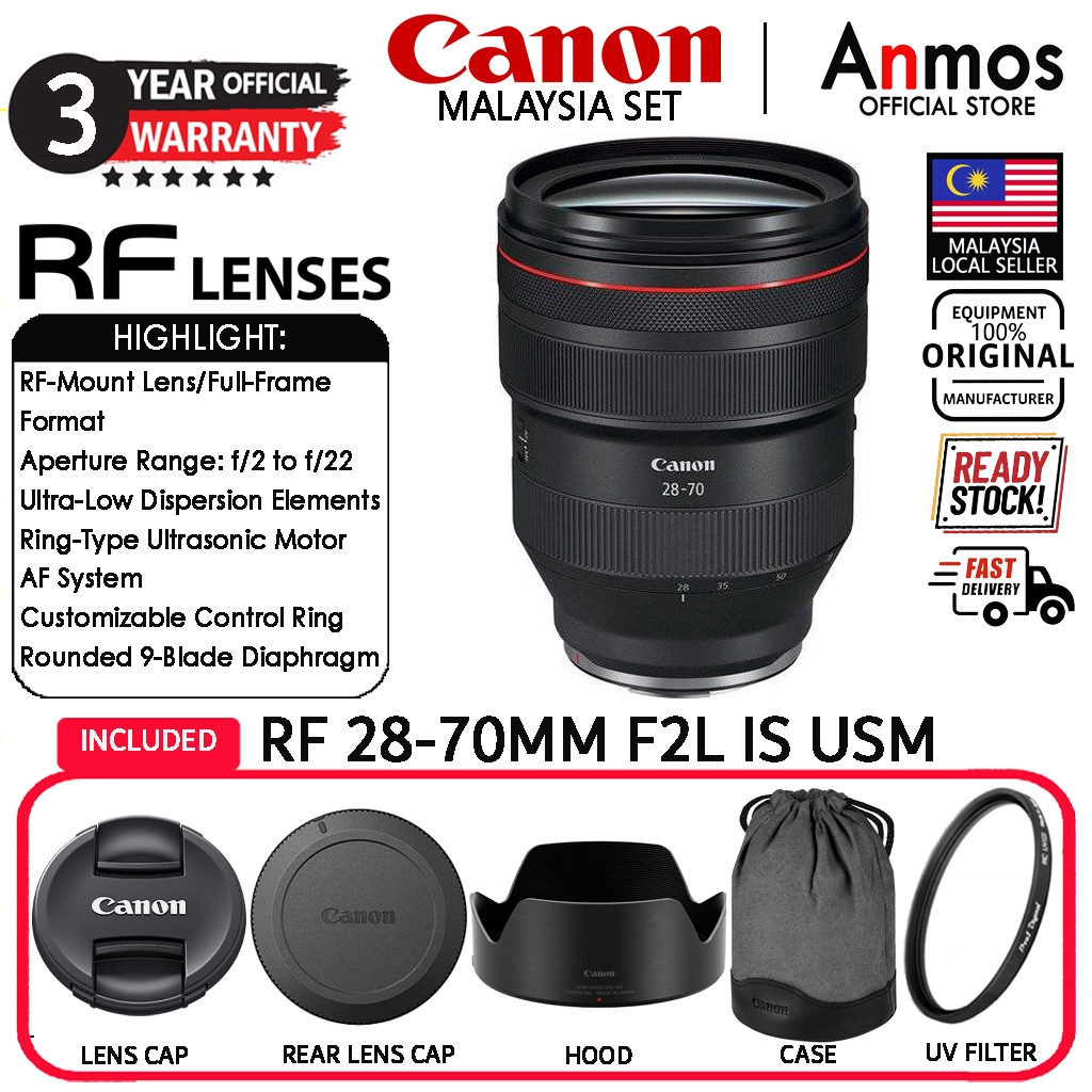 CANON RF 28-70MM F/2 L USM LENS ( CANON MALAYSIA 3 YEARS WARRANTY )