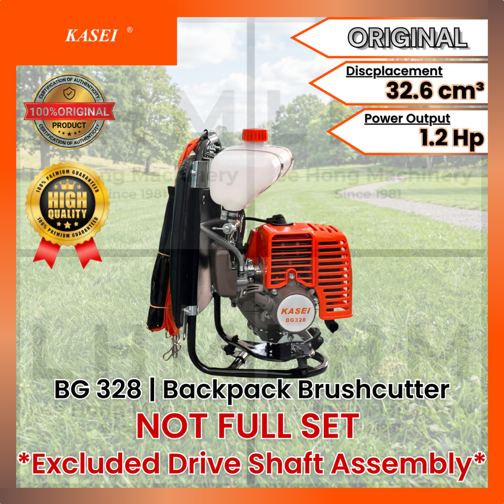 [ORIGINAL KASEI BG328] 2-Stroke Engine 1.2HP Backpack Brushcutter | KASEI 1.2HP Mesin Potong Rumput