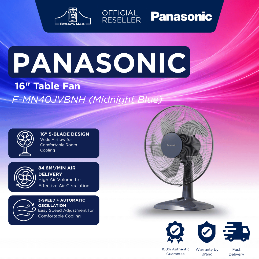 Panasonic 16" Table Fan F-MN40JVBBH (Midnight Blue) | Table Fan Kipas Meja 台式风扇 Original Official Berkualiti