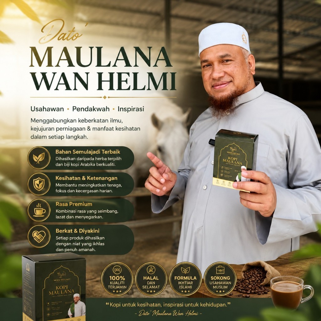 Kopi Maulana - Susu Kuda 3 Tongkat Ali Lelaki Stamina Tenaga Vitaliti Keyakinan 25g Sachet