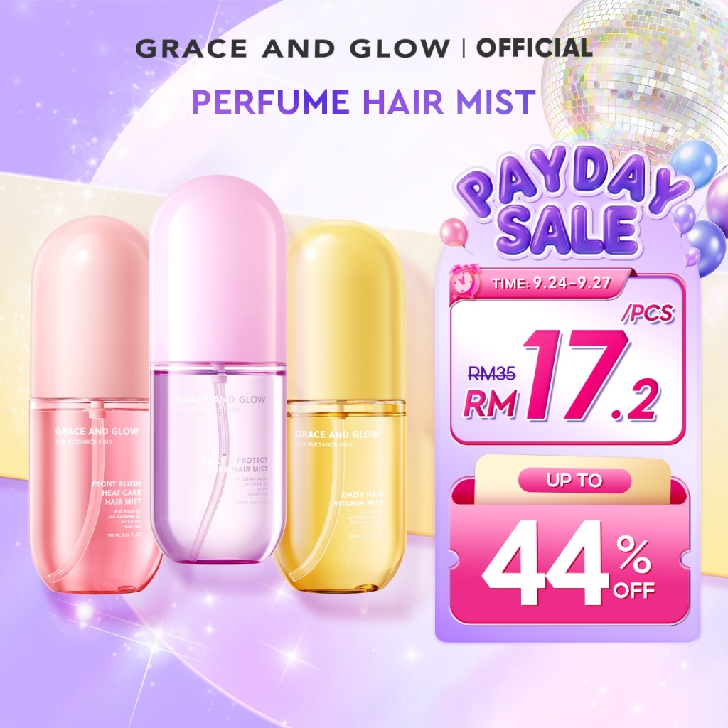Grace and Glow SPECIAL Bundle 3in1 Silky + Daisy + Peony Blush Hair Vitamin Mist Spray All Hairmist Variant