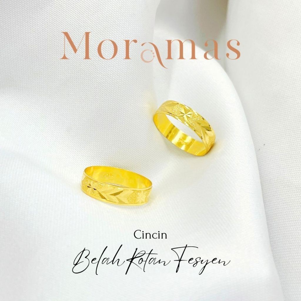 Moramas FASHION Bond Ring 916 Gold/ Cincin Belah Rotan FESYEN Emas 916/ 圆型戒子916金 #Couple Ring