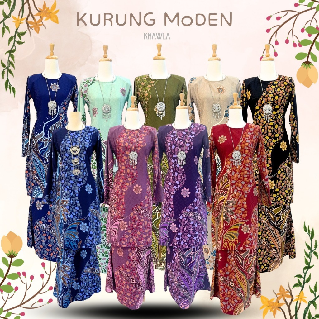 New Design Batik !! Kurung Khawla in 9 colour by moff2u I batik malaysia I batik moden