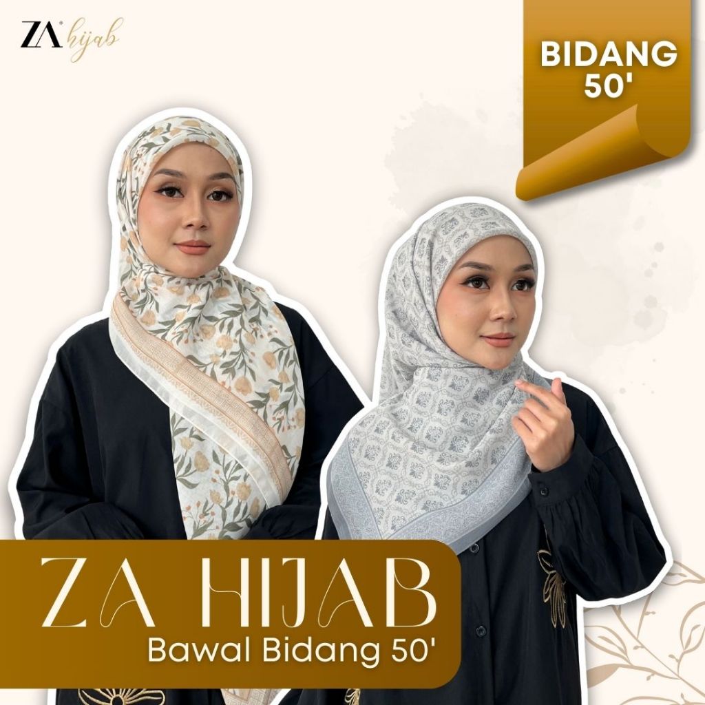 ZOE ARISAH BAWAL BIDANG 50 Printed Hijab Tudung Raya 2026 Bercorak Flowy Square Bawal Design Cotton Voile New ZOE ARISSA