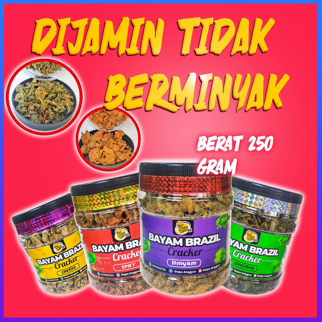 BAYAM BRAZIL CRISPY PERIA CRISPY BAWANG PUTIH CRISPY.