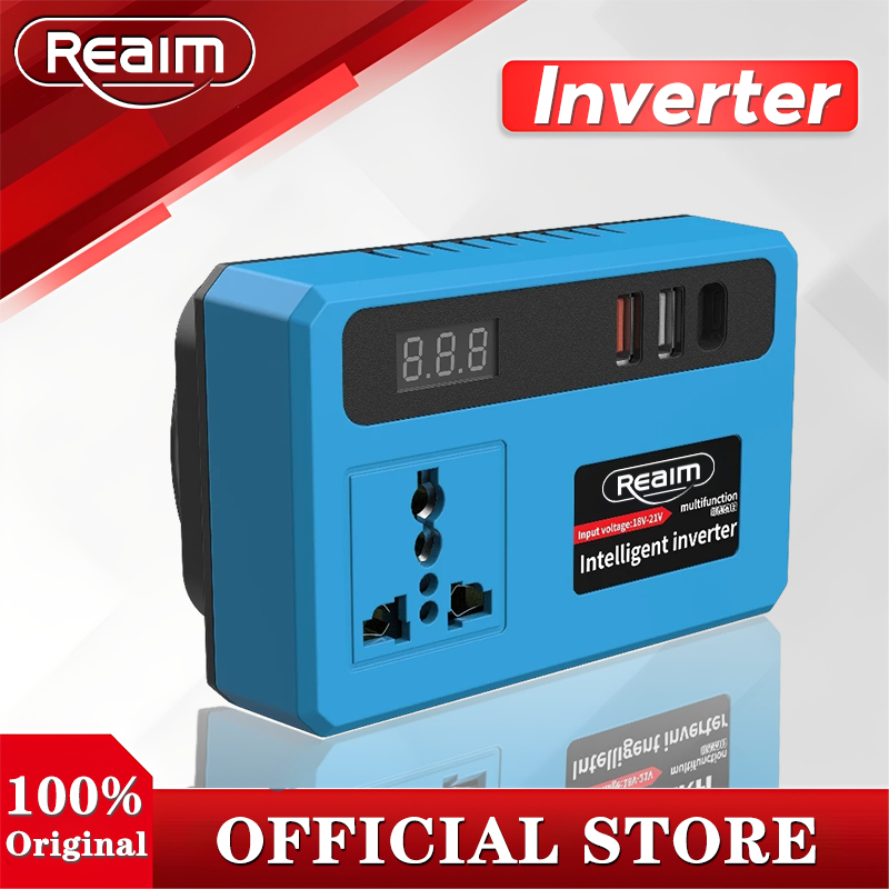 REAIM Portable Power Inverters For 20V Battery Inverter 20V to 220V Pure Sine Wave Inverter