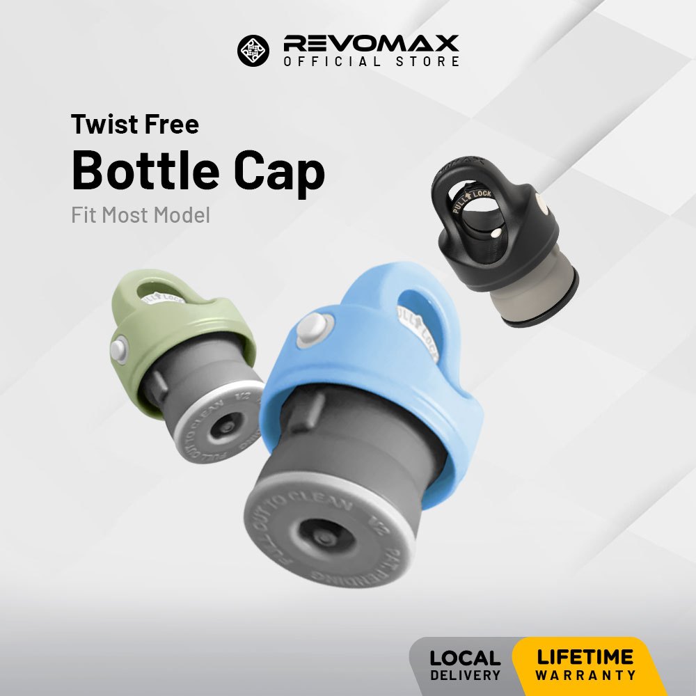 RevoMax Twist-Free Lid Single Hand Open Bottle Cap Eco-friendly Silicone Bottle Seal