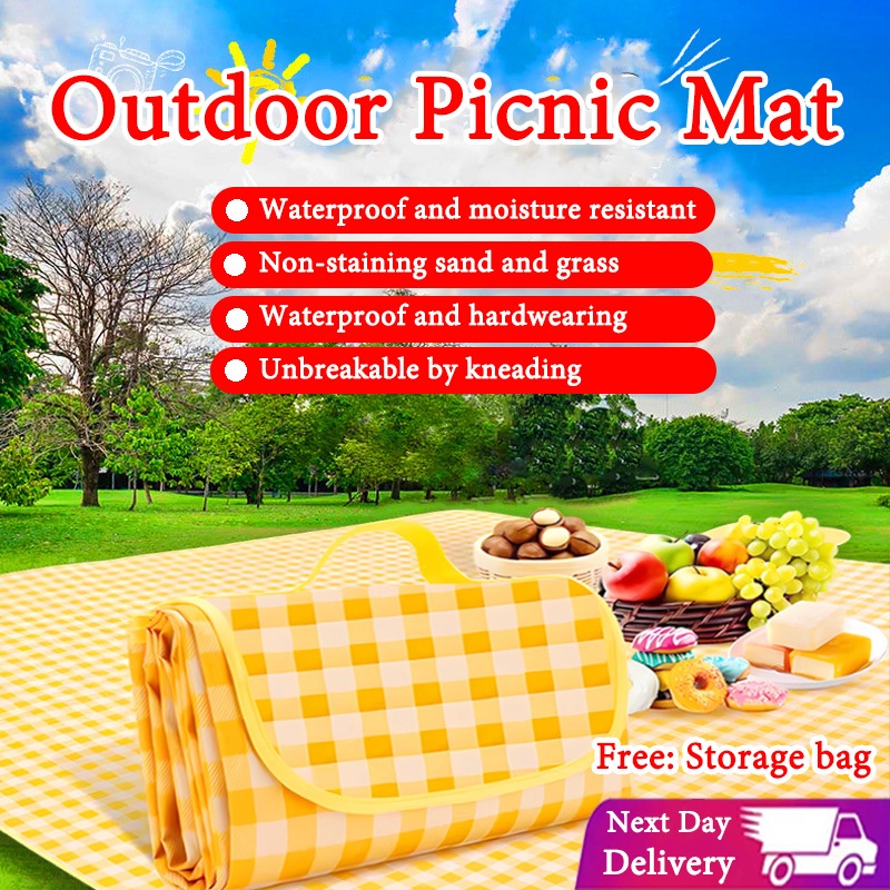 Low Price Sale?Picnic Mat Thickened Moisture-proof Mat Camping Beach Mat Tent Floor Mat Waterproof Lawn Mat Folding Mat