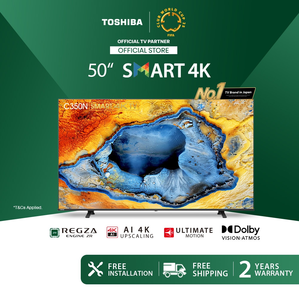 Toshiba 50 Inci 4K UHD Android Google TV / Dolby Atmos / TV Pintar / Televisyen 50C350NP