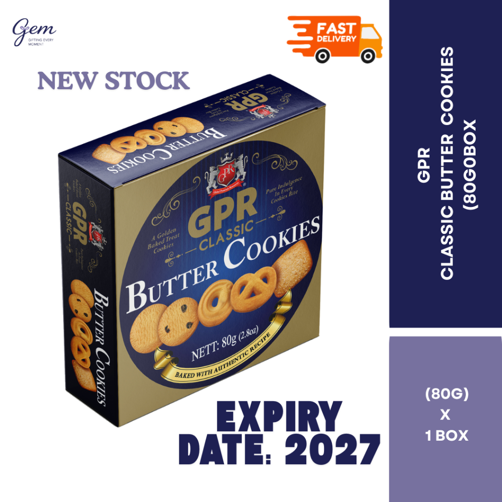 [New Ready Stock] GPR Classic Butter Cookies /Doorgift Butter Cookies /Wedding Doorgift (80g x 1BOX)