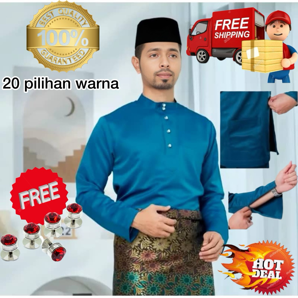 BAJU MELAYU SLIM FIT PREMIUM QUALITY KAIN PERL SKIN READY STOCK FREE BUTANG 2026 SAME DAY DELIVARY