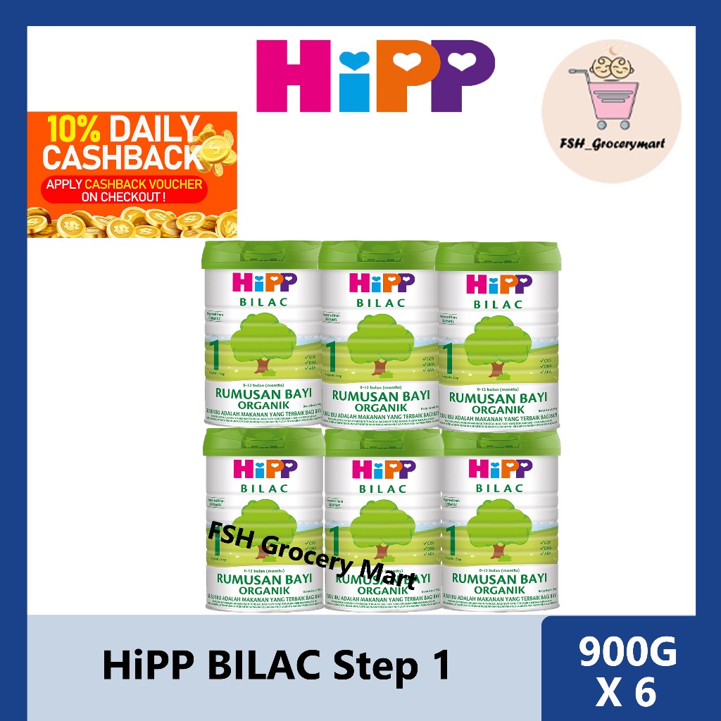 [6 Tin] HiPP BILAC Organic Infant Formula Step 1 (0-12 months) 900g X 6
