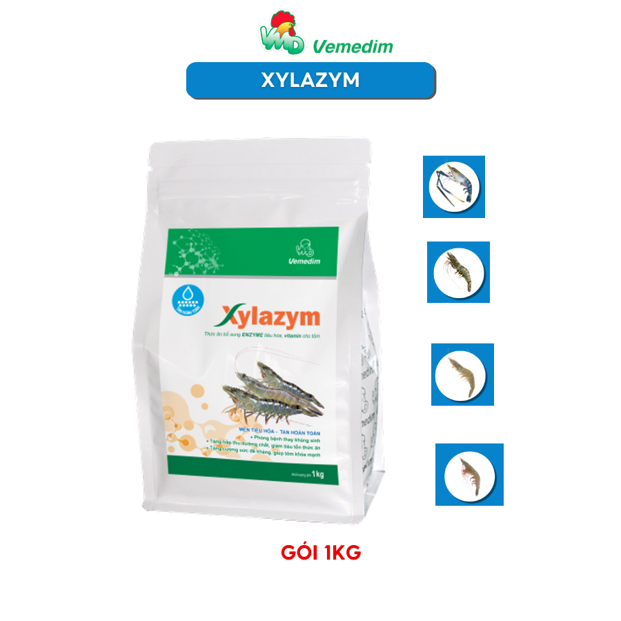 Vemedim Xylazym - Completely soluble digestive enzymes, vitamins for shrimp, 1kg pack