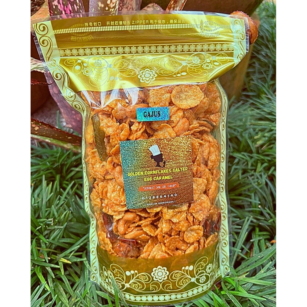 Golden Cornflakes Salted Egg Caramel Add On Gajus Kacang Rangup 340 Gram by NurulFrhn T…