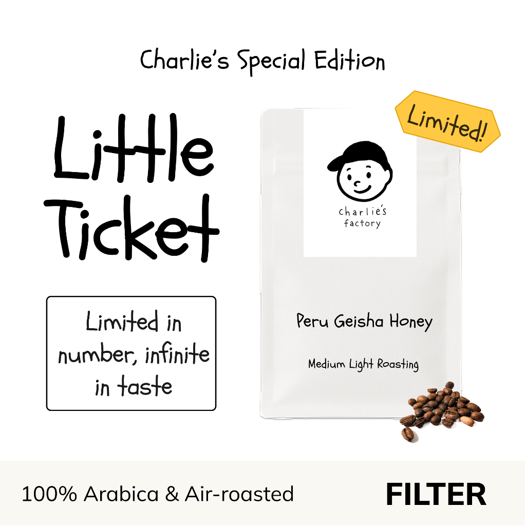 ☕️Charlie's "Little Ticket" Specialty Coffee | Peru Geisha 80g | Penang Island | 100% Arabica | Single Origin | Limited