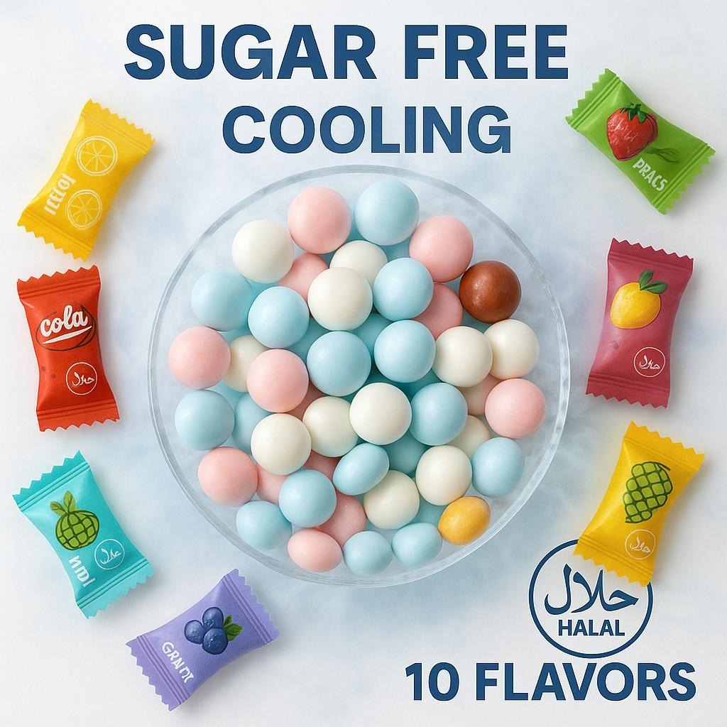 【SUGAR FREE 100pcs】Candy Sejuk Mint 10 Flavor Mix | Gula Gula Ais Mentol Vitamin Gummy Fresh Breath 维c无糖薄荷糖