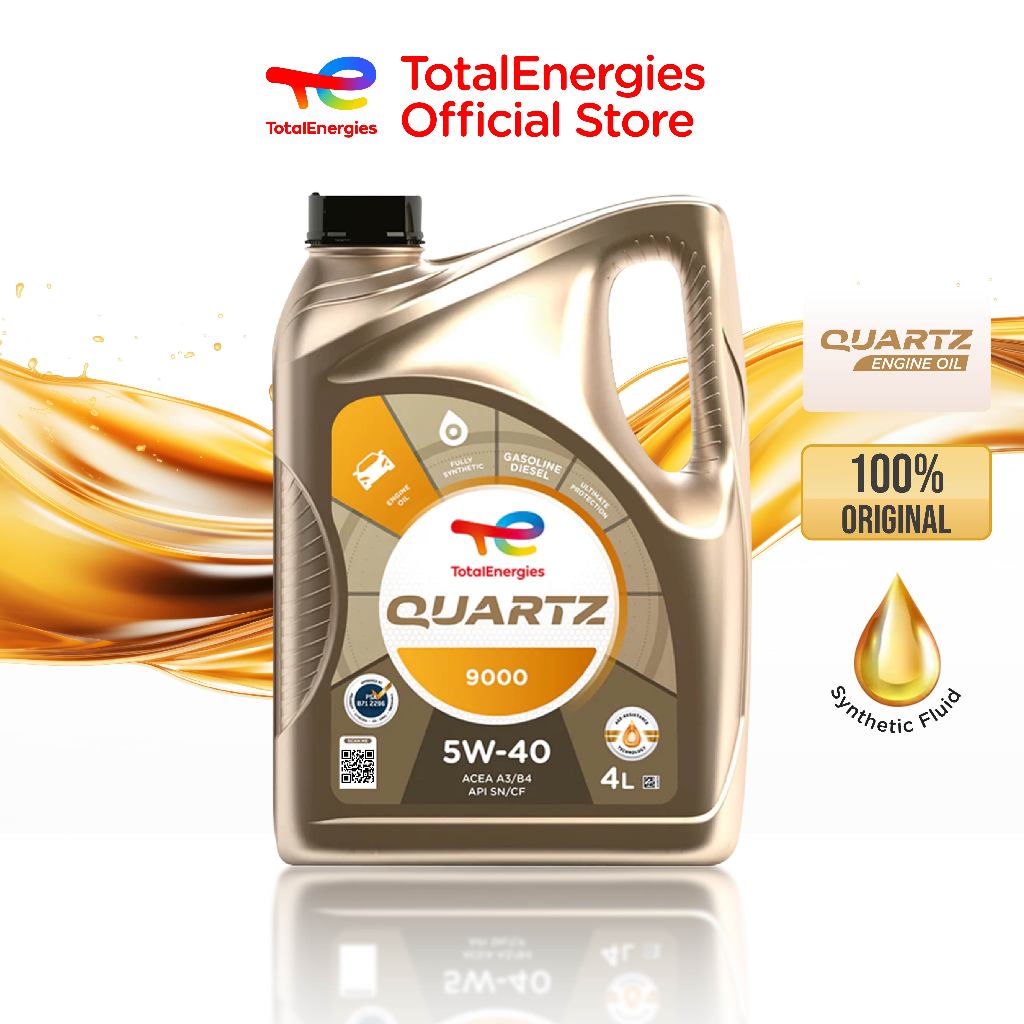 TotalEnergies Quartz 9000 5W-40 Fully Synthetic Engine Oil 4L | Minyak Enjin Petrol Gasolin