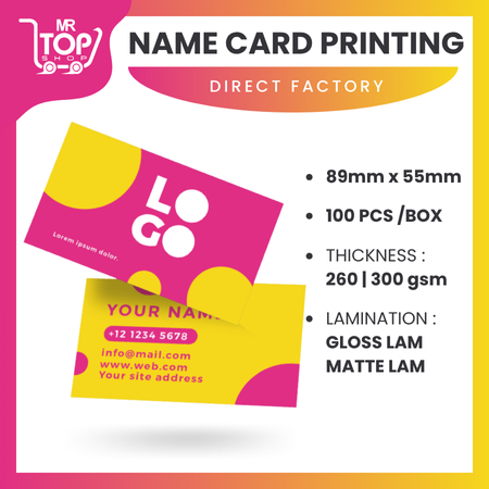 2-Side NAME CARD | BUSINESS CARD | 印刷名片 | 260/300GSM WITH LAMINATE WATERPROOF | WE DONT DO DESIGN