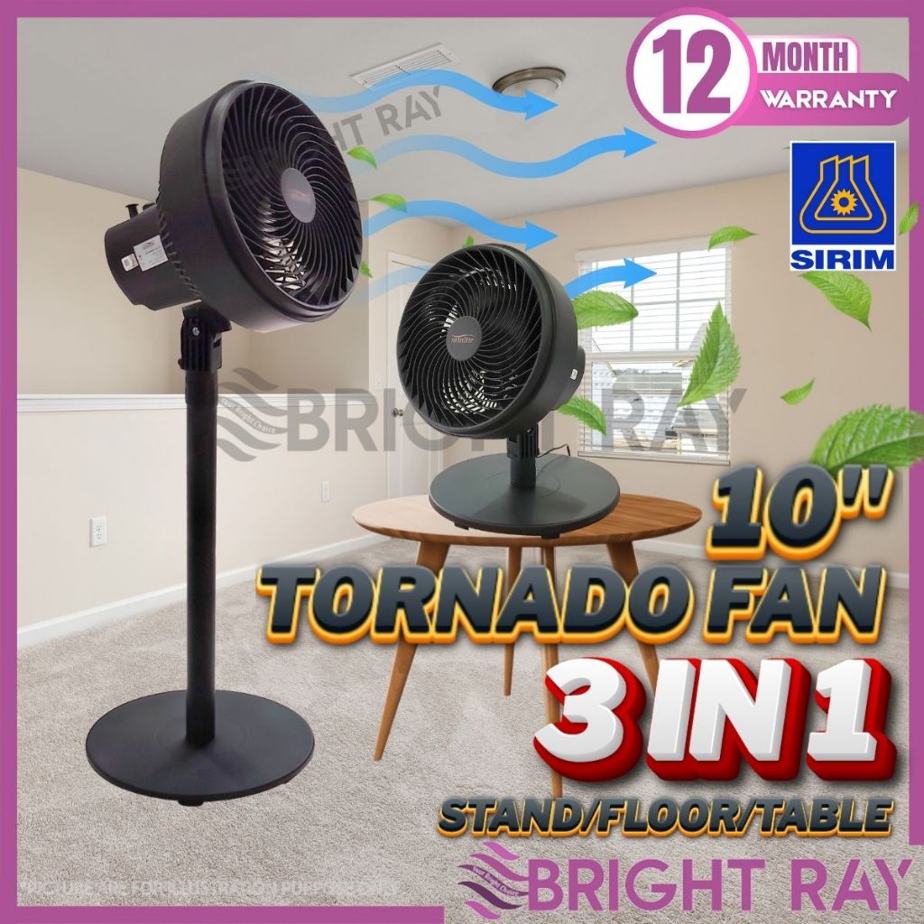 🔥SIRIM MINLITE TORNADO FAN🔥 10" Stand Fan Floor Fan Table Fan Kipas Meja Kipas Berdiri Kipas Angin Asrama High Speed